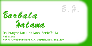 borbala halama business card